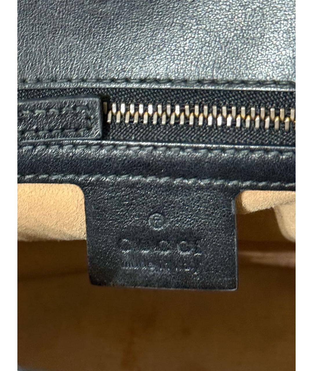 GUCCI Черная кожаная сумка через плечо, фото 7