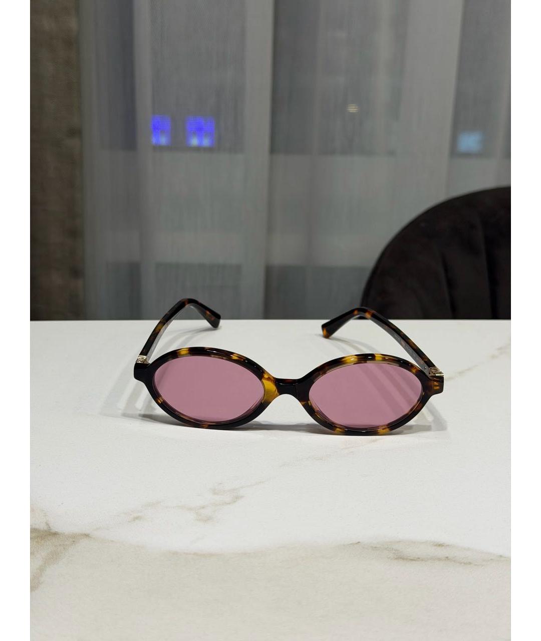 MIU MIU Коричневые пластиковые солнцезащитные очки, фото 9