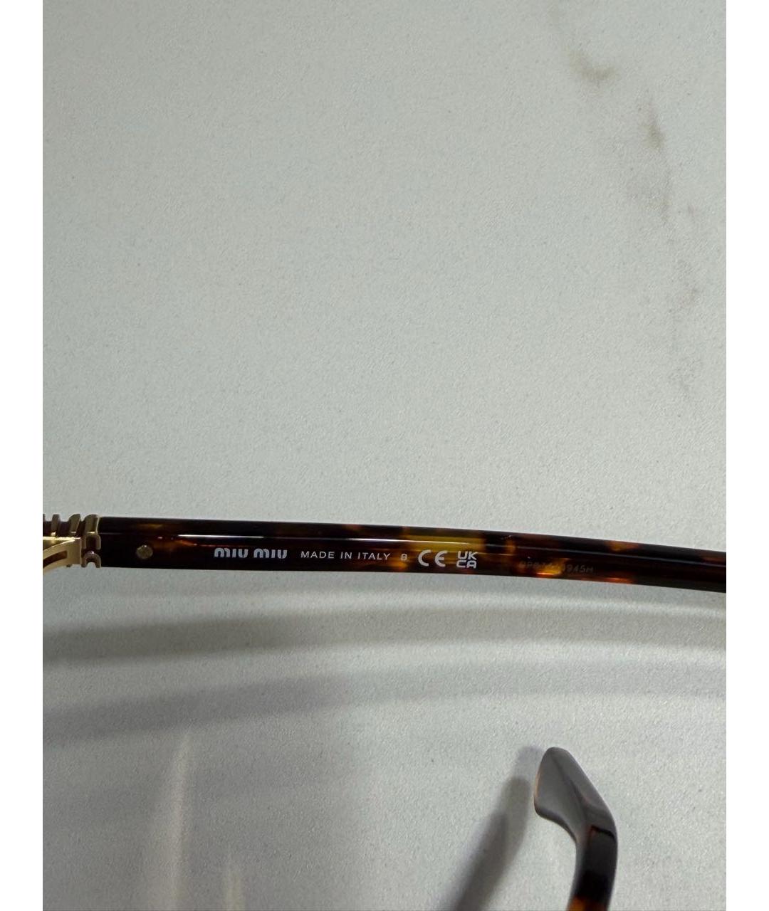 MIU MIU Коричневые пластиковые солнцезащитные очки, фото 7