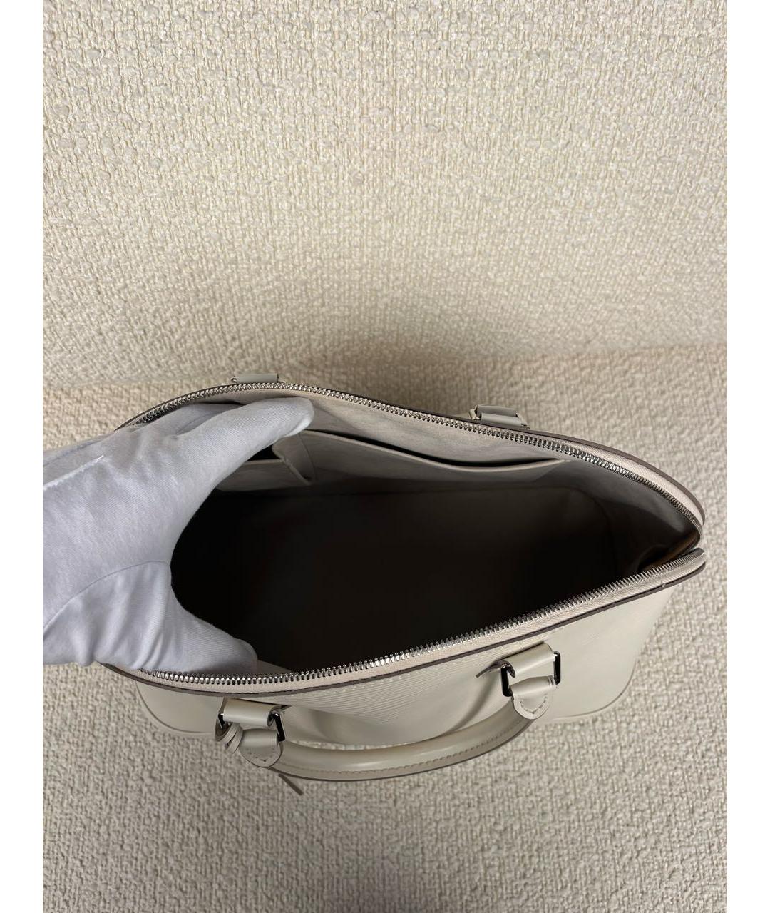 LOUIS VUITTON Белая кожаная сумка с короткими ручками, фото 4