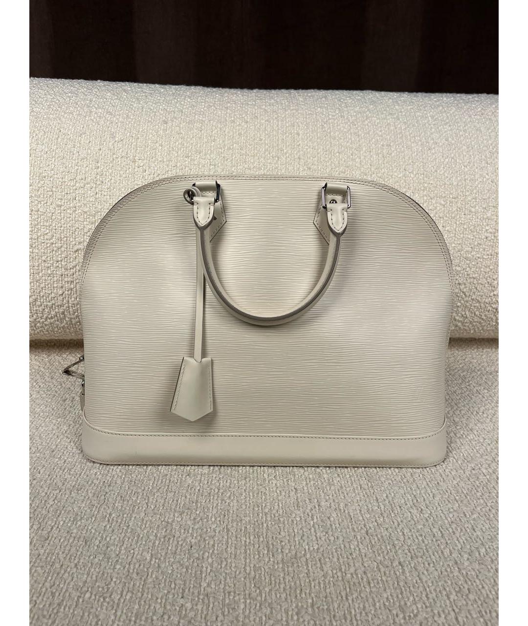 LOUIS VUITTON Белая кожаная сумка с короткими ручками, фото 3