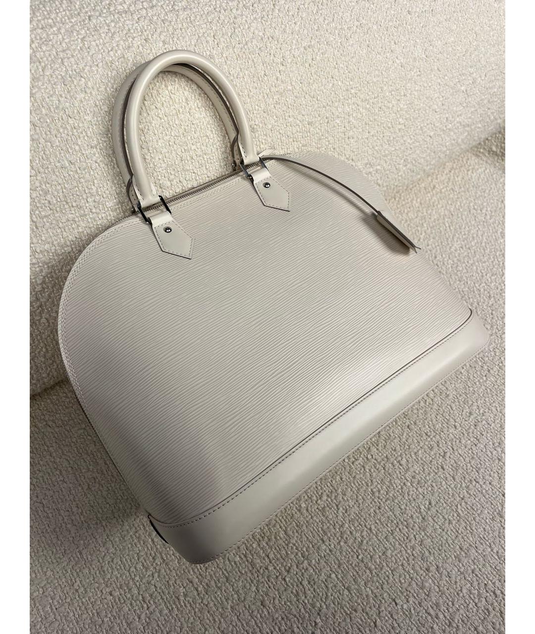 LOUIS VUITTON Белая кожаная сумка с короткими ручками, фото 2