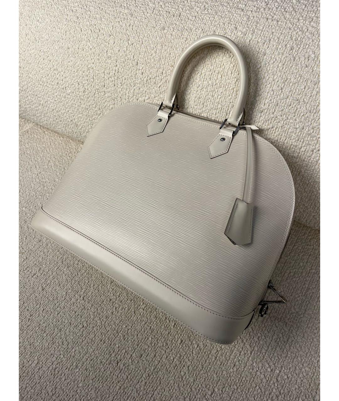 LOUIS VUITTON Белая кожаная сумка с короткими ручками, фото 5