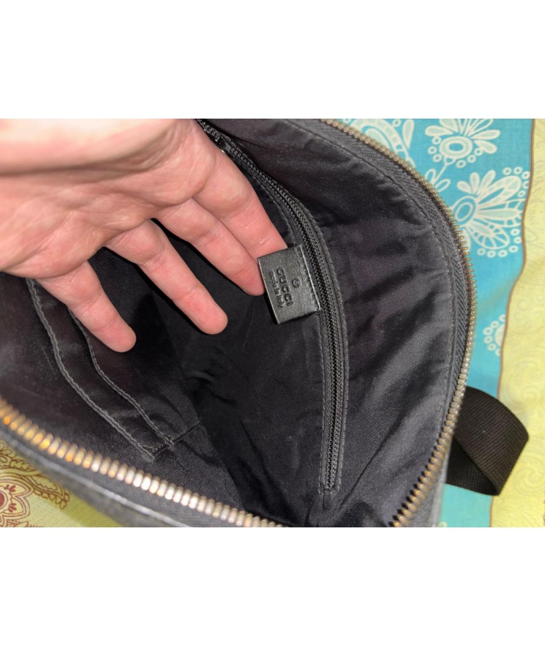 GUCCI Черная кожаная сумка на плечо, фото 4