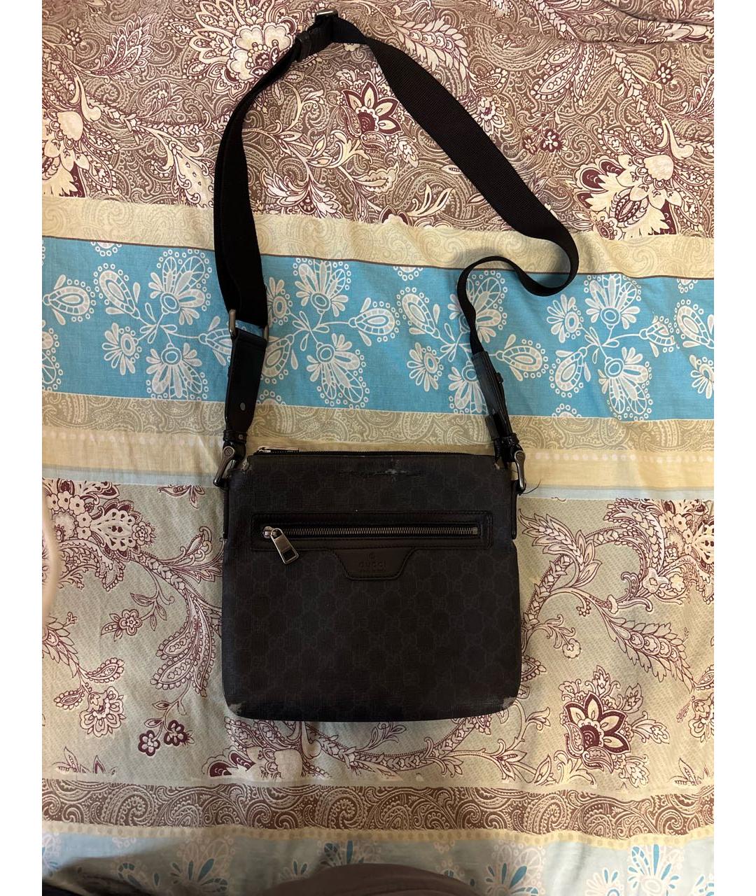 GUCCI Черная кожаная сумка на плечо, фото 9