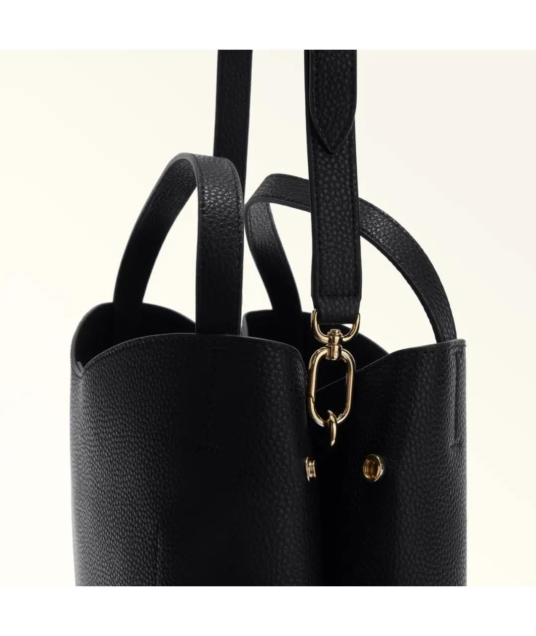 FURLA Черная кожаная сумка с короткими ручками, фото 3