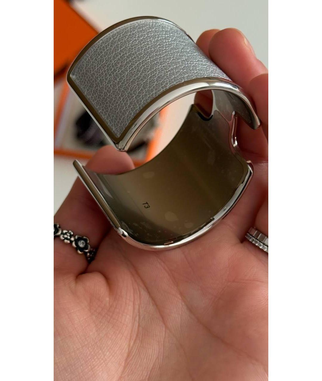 HERMES Серебрянный металлический браслет, фото 4