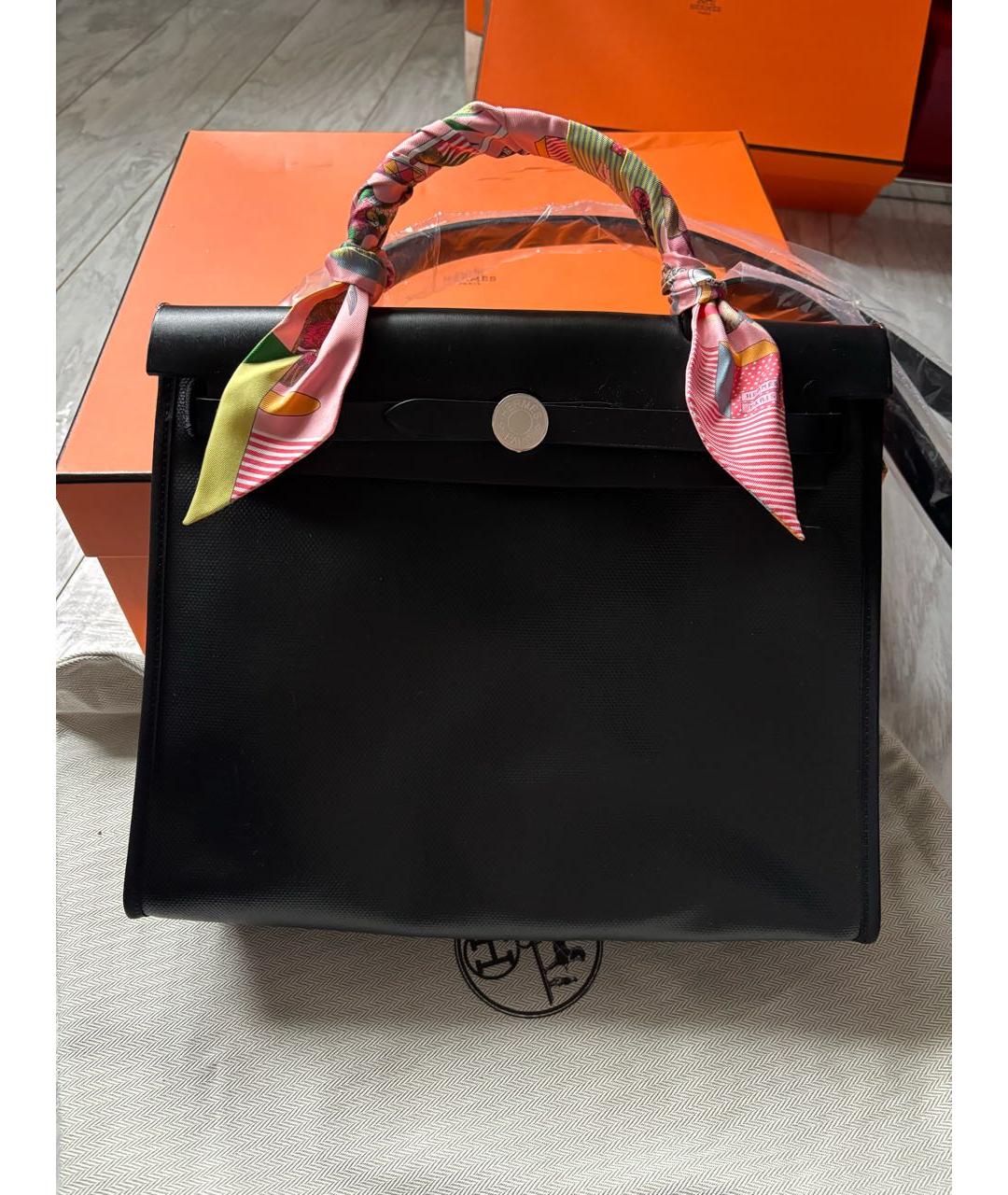 HERMES Черная тканевая сумка через плечо, фото 5