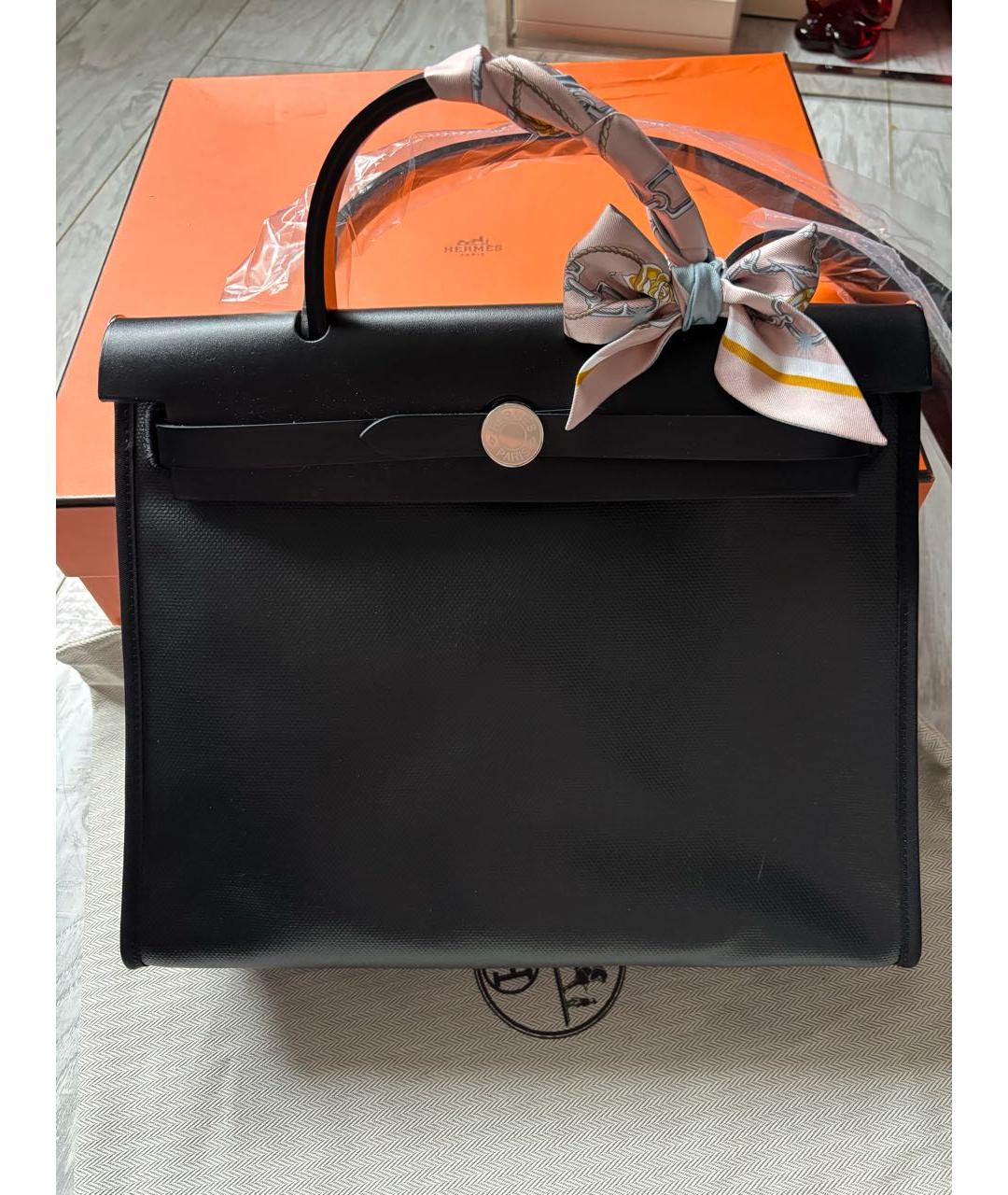 HERMES Черная тканевая сумка через плечо, фото 3