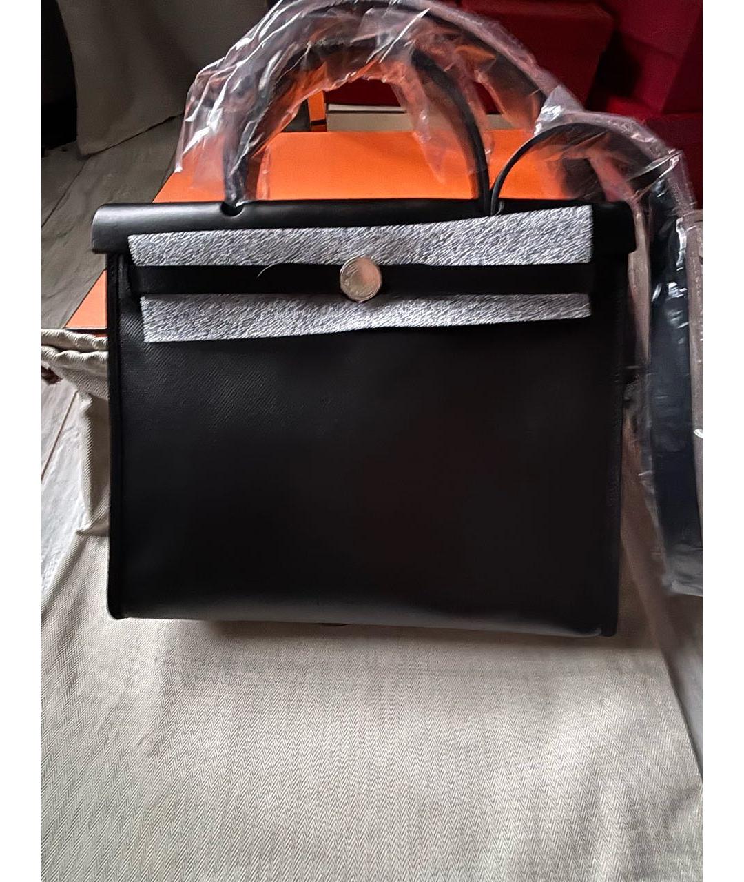 HERMES Черная тканевая сумка через плечо, фото 4