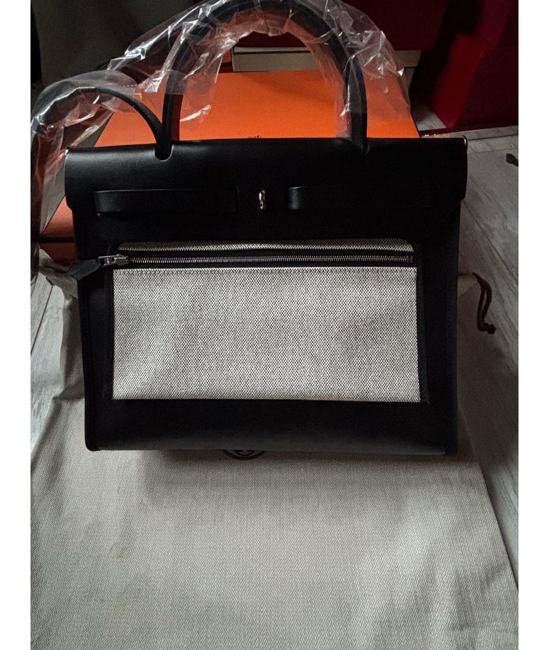 HERMES Черная тканевая сумка через плечо, фото 2