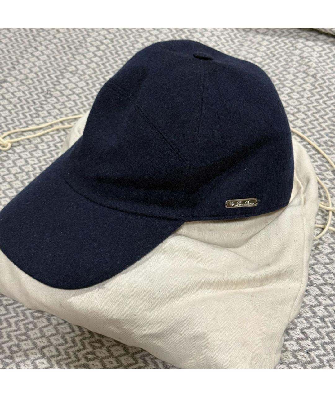 LORO PIANA Темно-синяя кашемировая кепка/бейсболка, фото 7