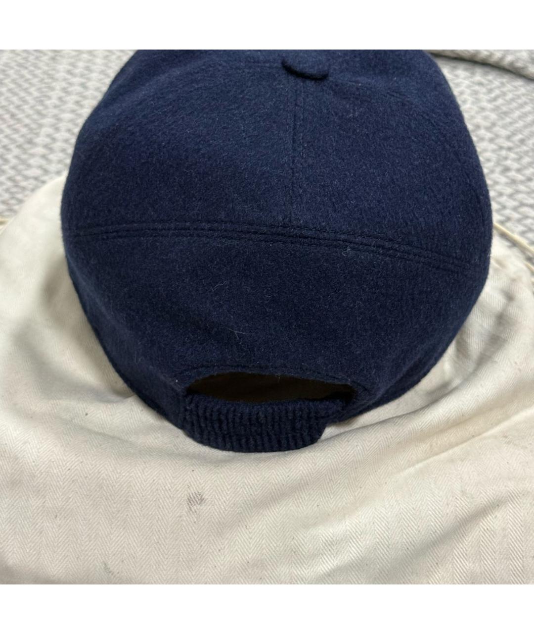 LORO PIANA Темно-синяя кашемировая кепка/бейсболка, фото 4