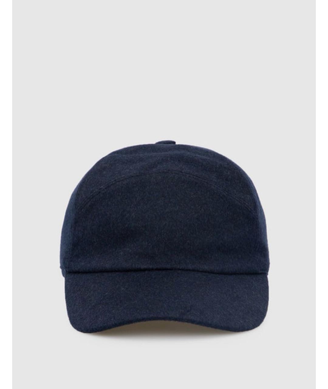 LORO PIANA Темно-синяя кашемировая кепка/бейсболка, фото 9
