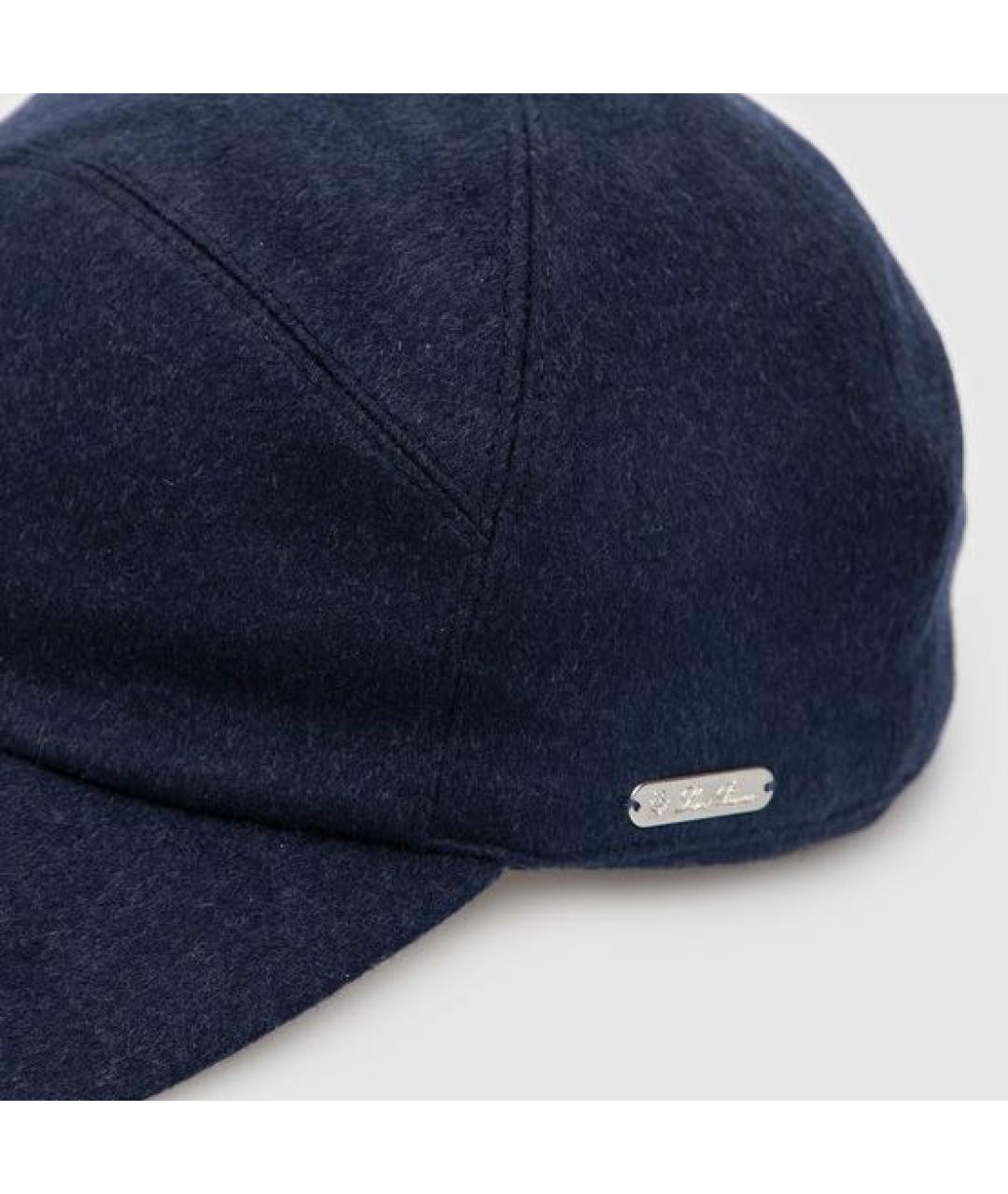 LORO PIANA Темно-синяя кашемировая кепка/бейсболка, фото 3