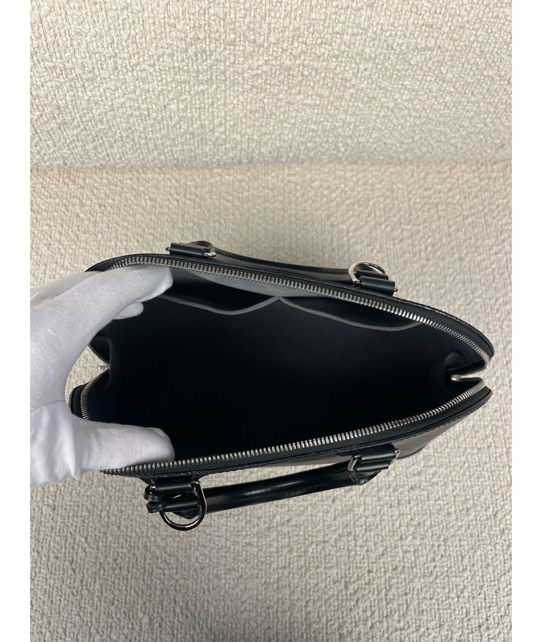 LOUIS VUITTON Черная кожаная сумка с короткими ручками, фото 4