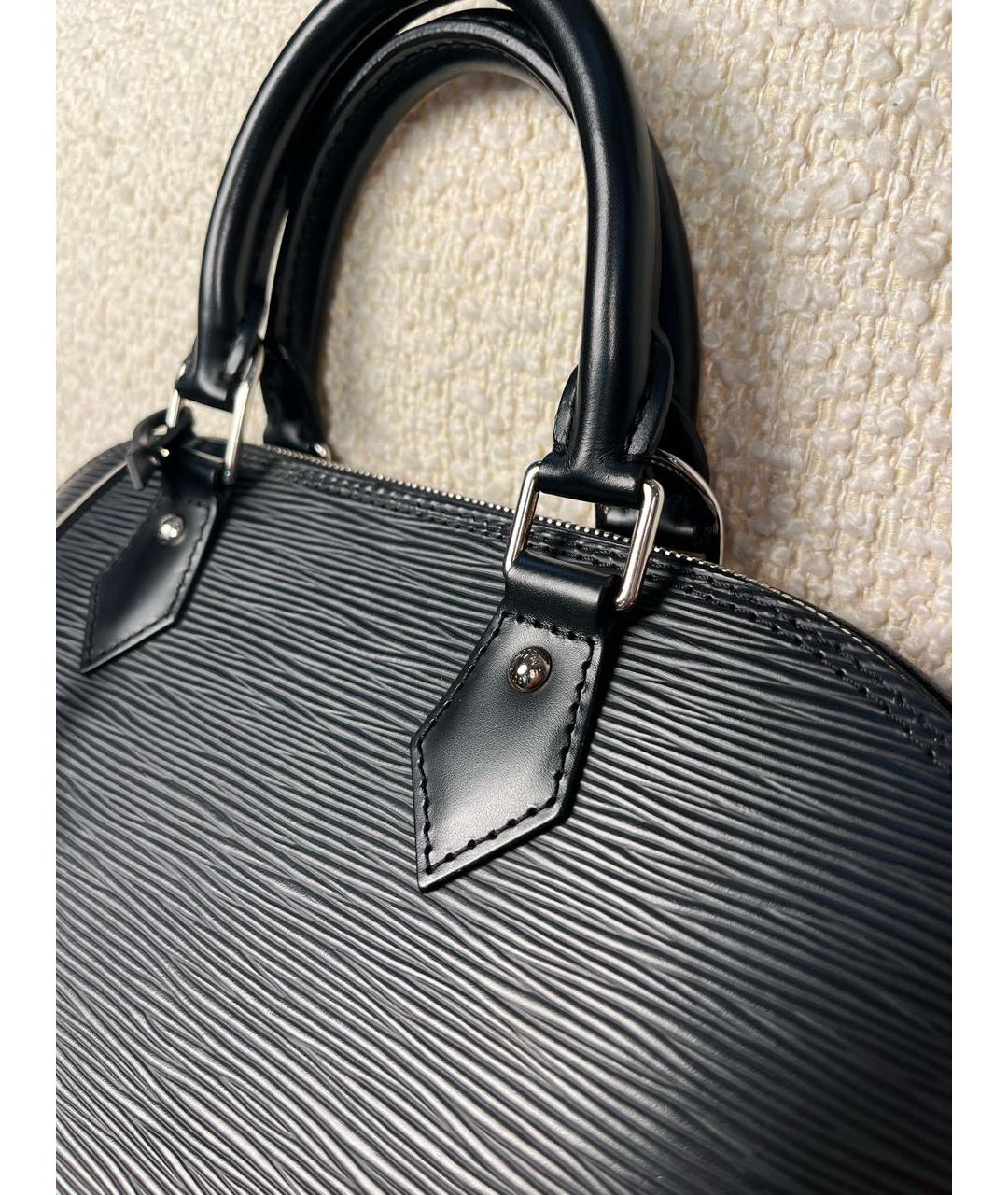 LOUIS VUITTON Черная кожаная сумка с короткими ручками, фото 8