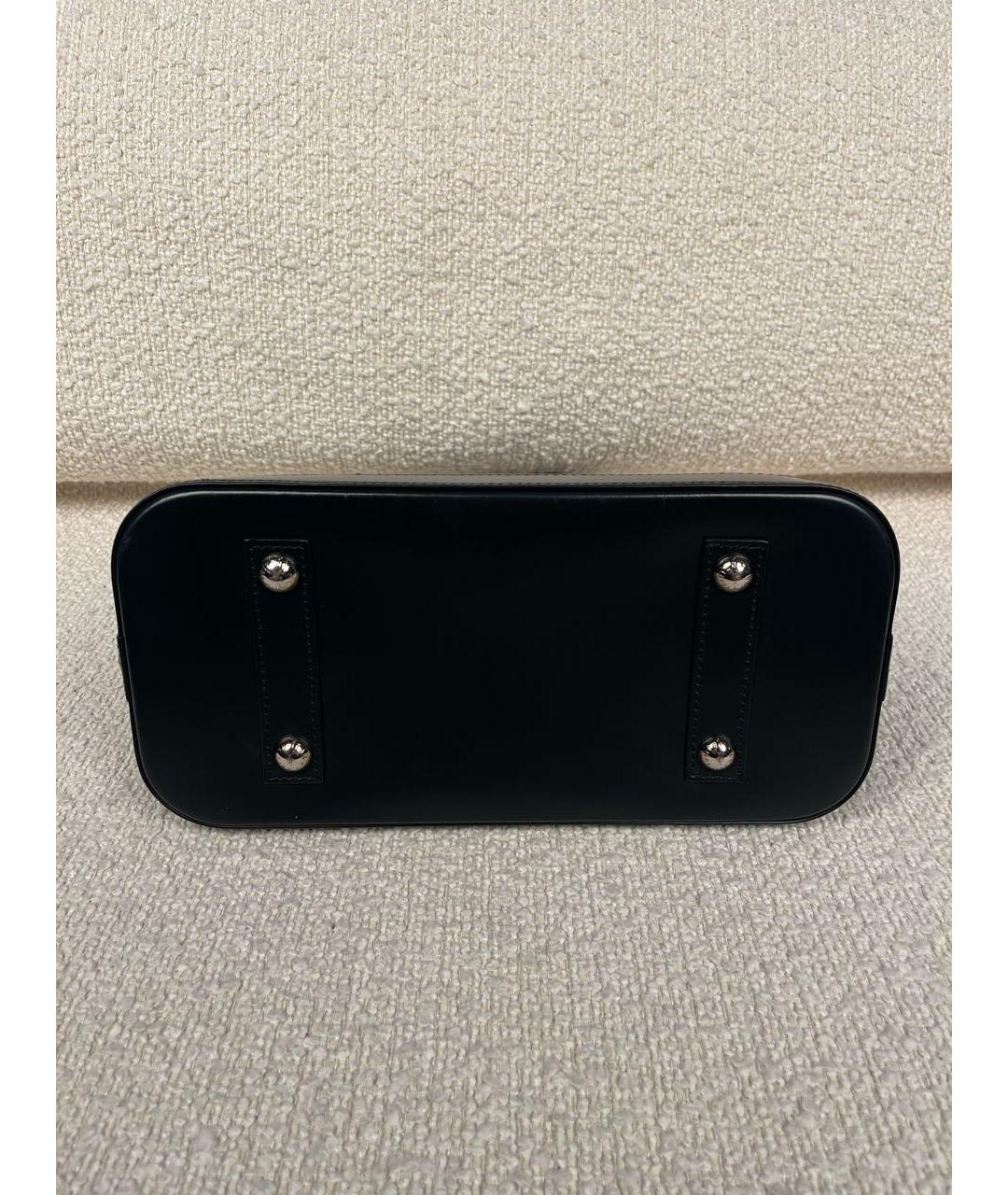 LOUIS VUITTON Черная кожаная сумка с короткими ручками, фото 7