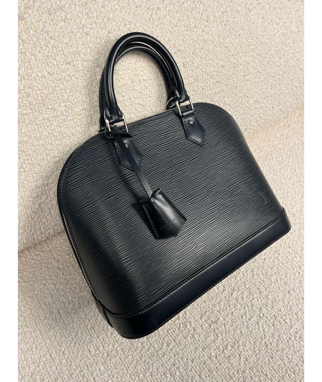 LOUIS VUITTON Черная кожаная сумка с короткими ручками, фото 2