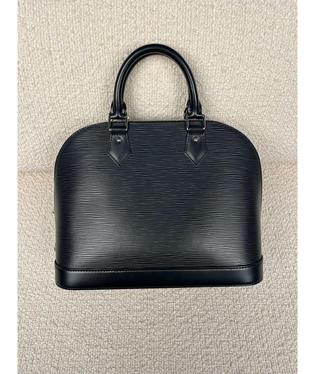 LOUIS VUITTON Черная кожаная сумка с короткими ручками, фото 3