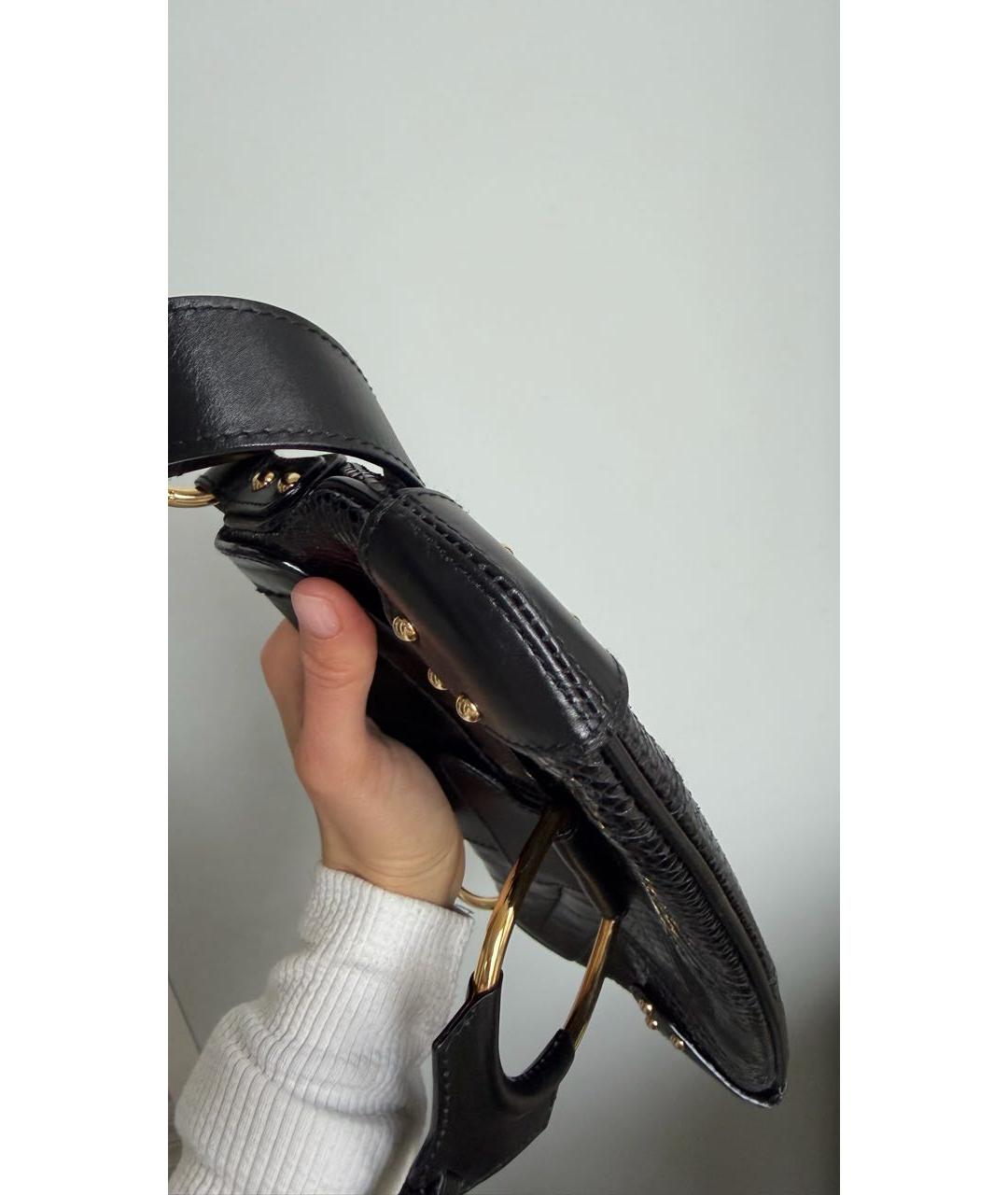 DOLCE&GABBANA Черная кожаная сумка с короткими ручками, фото 4