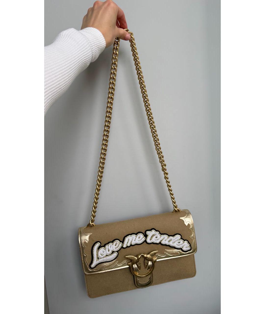 PINKO Бежевая деним сумка через плечо, фото 9