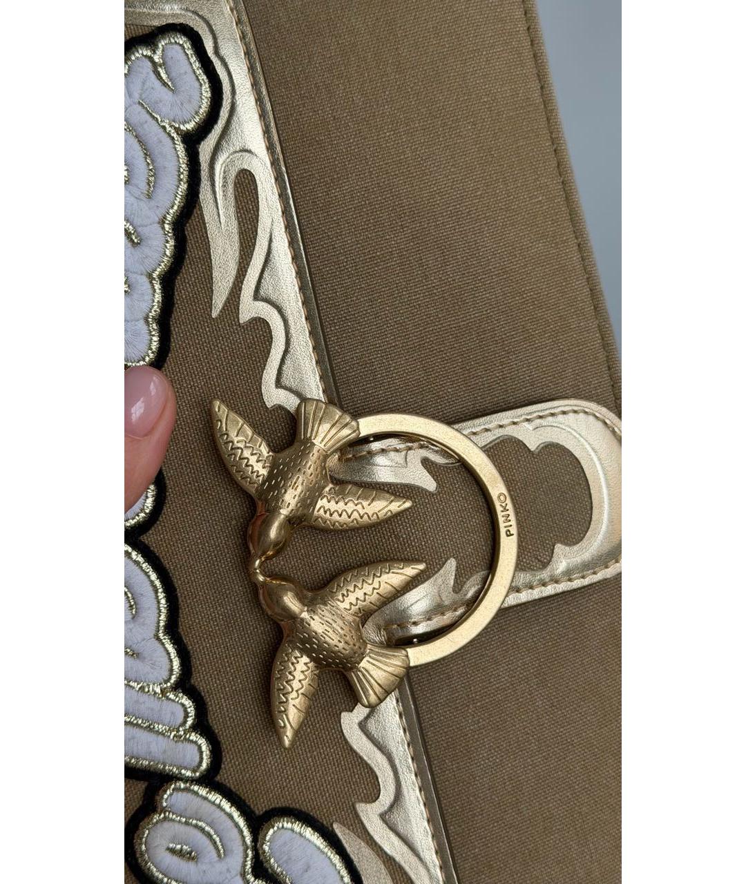 PINKO Бежевая деним сумка через плечо, фото 7