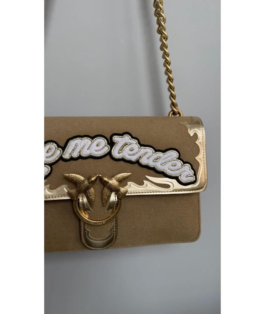 PINKO Бежевая деним сумка через плечо, фото 2