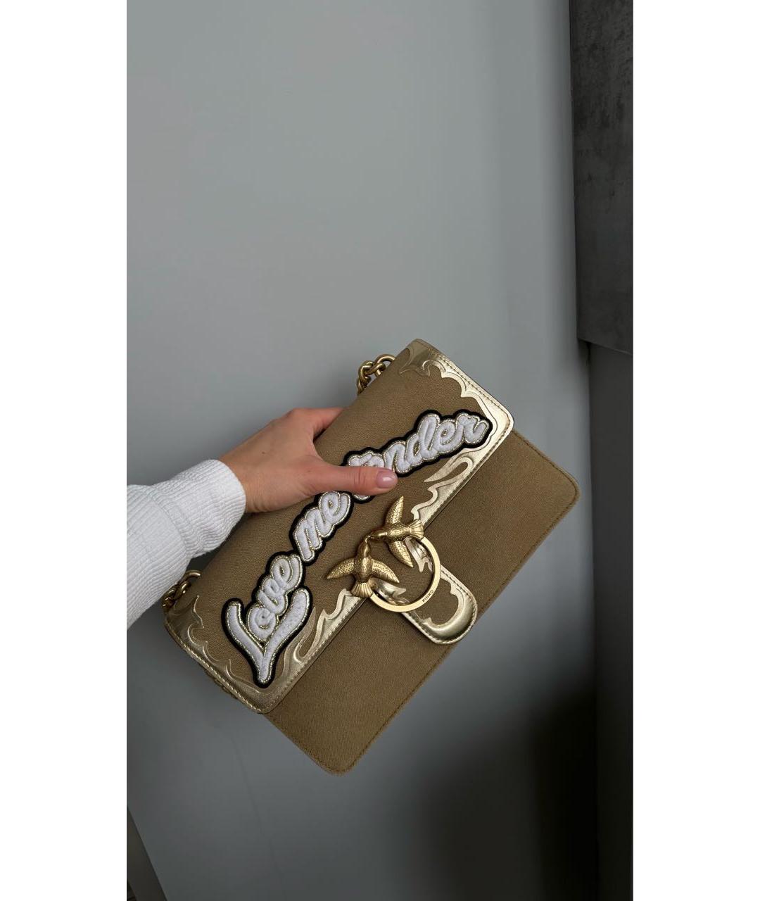 PINKO Бежевая деним сумка через плечо, фото 8