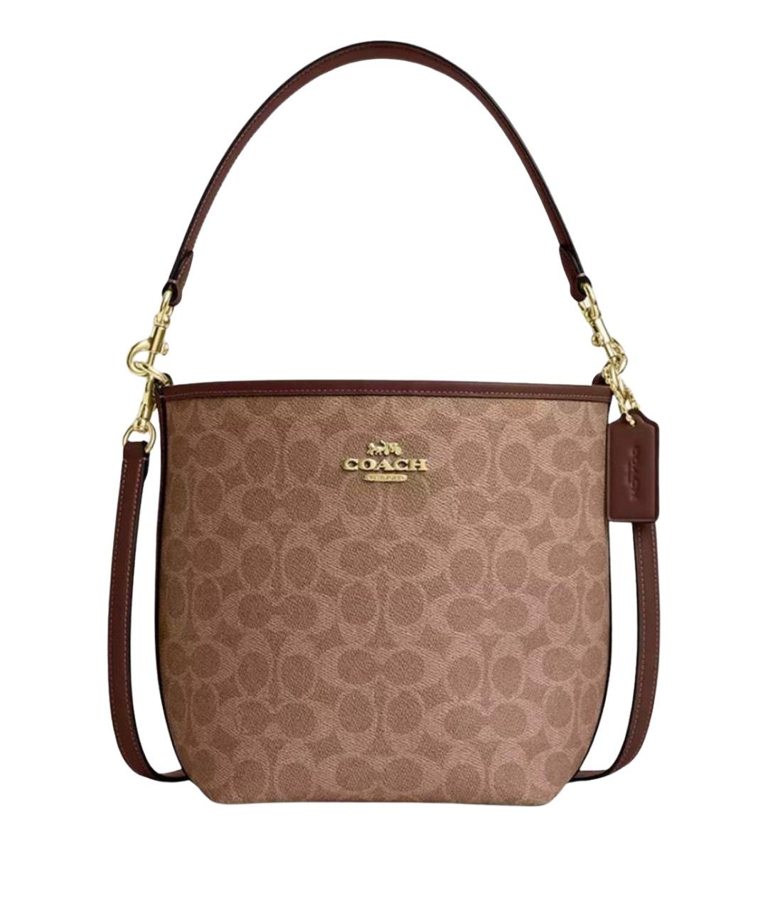 COACH Коричневая сумка через плечо из искусственной кожи, фото 1