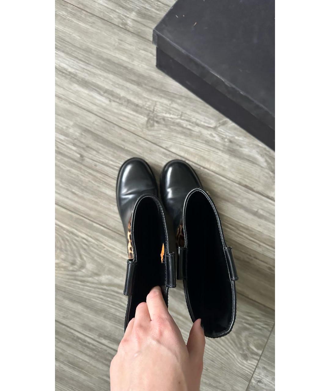 DOLCE&GABBANA Черные кожаные сапоги, фото 2