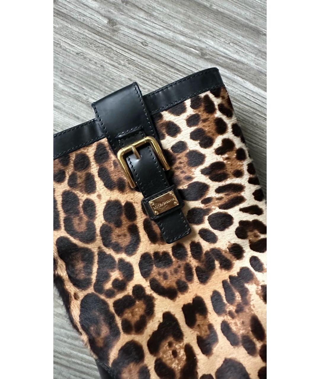 DOLCE&GABBANA Черные кожаные сапоги, фото 4