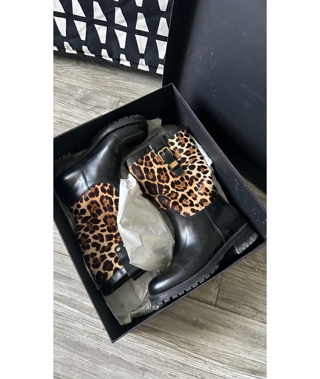 DOLCE&GABBANA Черные кожаные сапоги, фото 5