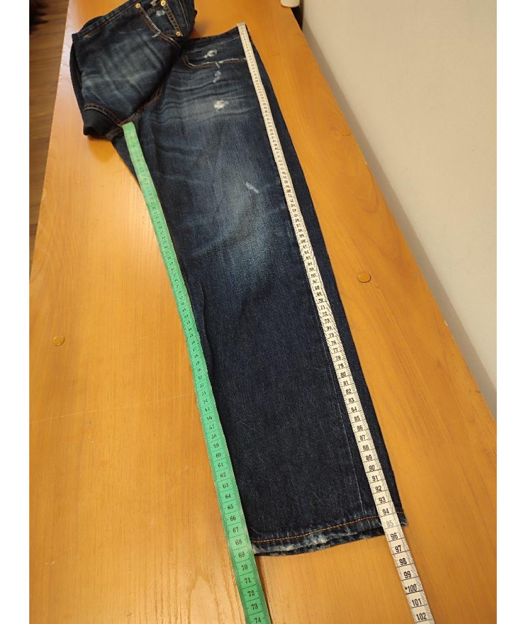 LOVE MOSCHINO Темно-синие хлопковые прямые джинсы, фото 8