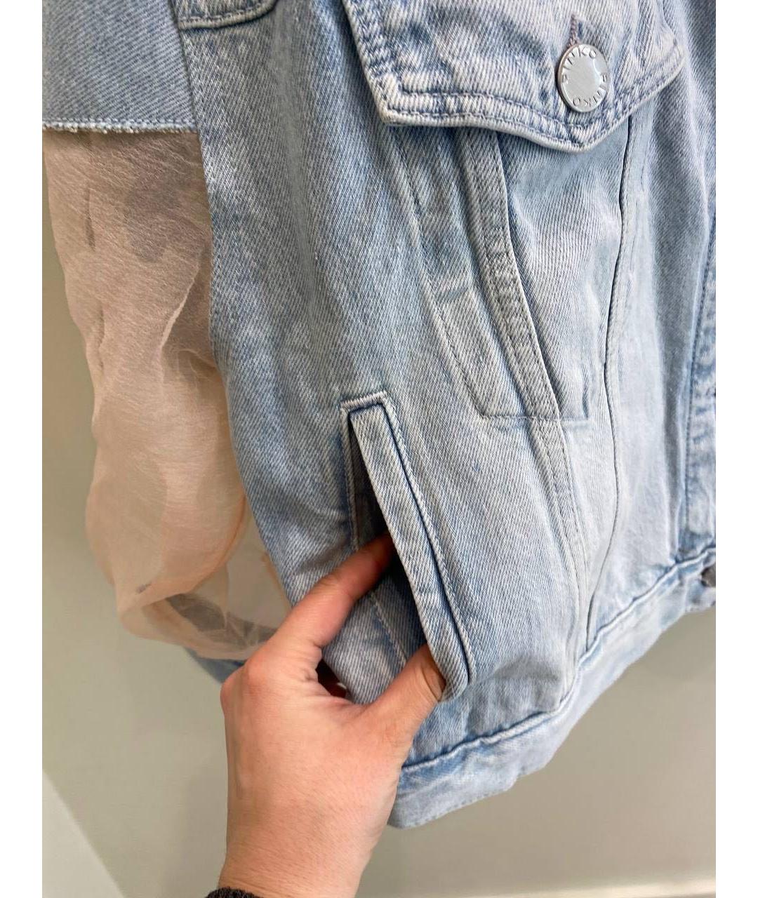 PINKO Голубая деним куртка, фото 7