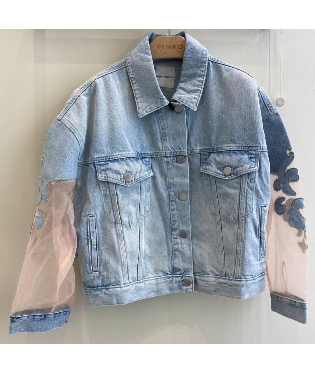 PINKO Голубая деним куртка, фото 5