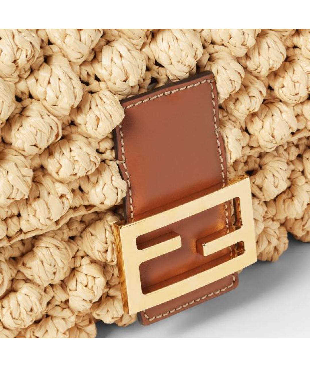 FENDI Бежевая пелетеная сумка через плечо, фото 5