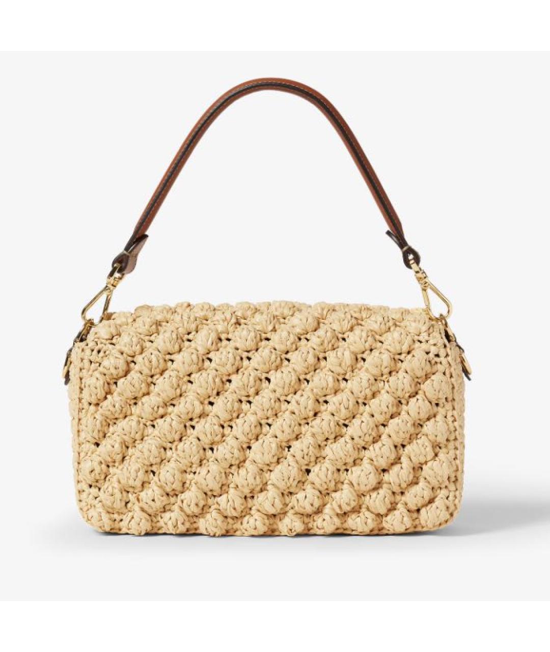 FENDI Бежевая пелетеная сумка через плечо, фото 3