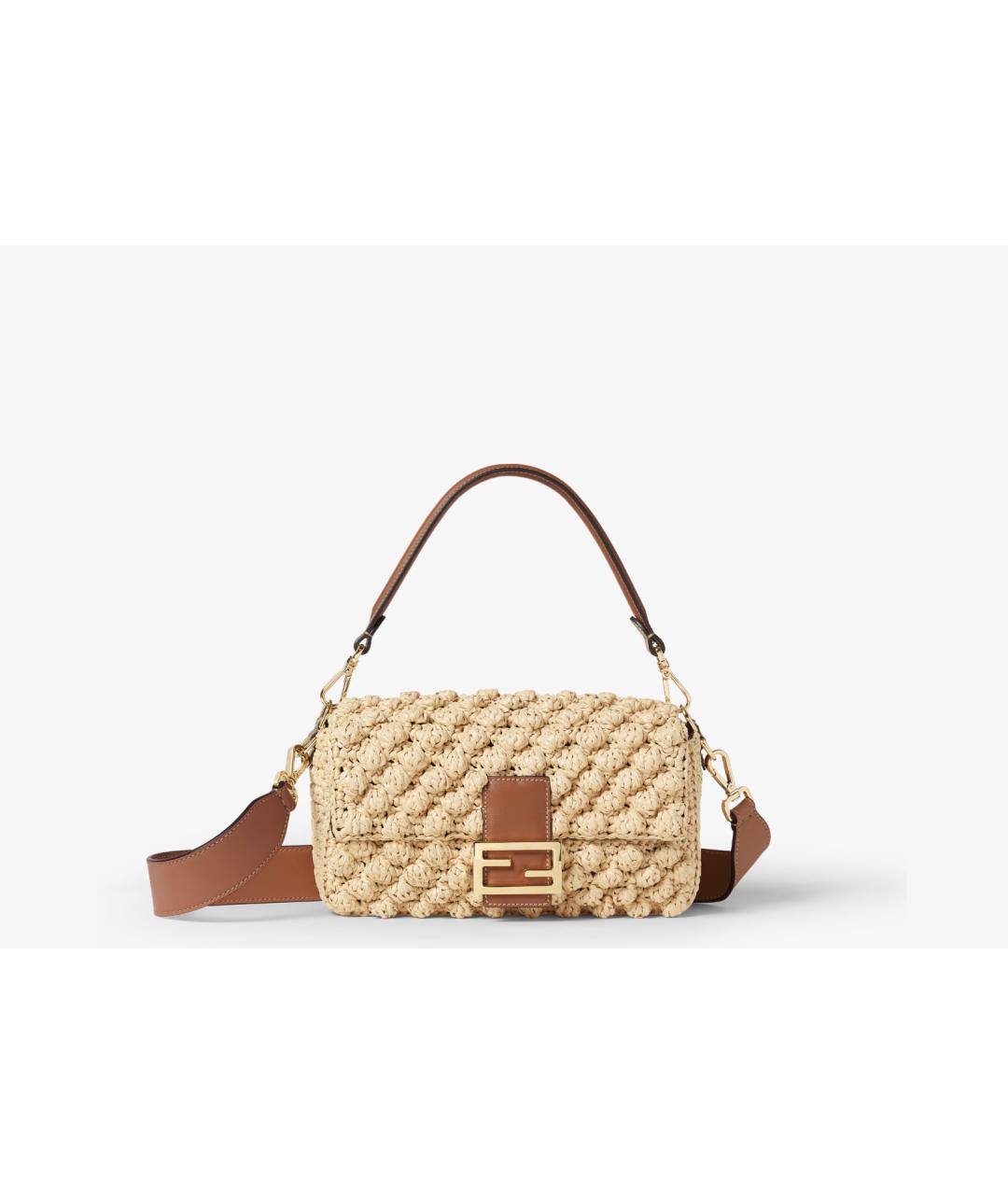 FENDI Бежевая пелетеная сумка через плечо, фото 7