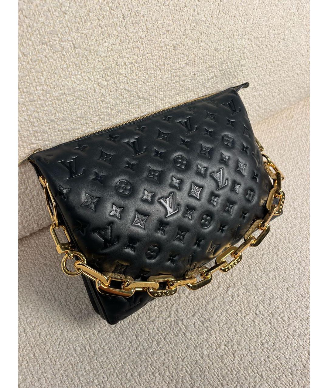 LOUIS VUITTON Черная кожаная сумка через плечо, фото 2