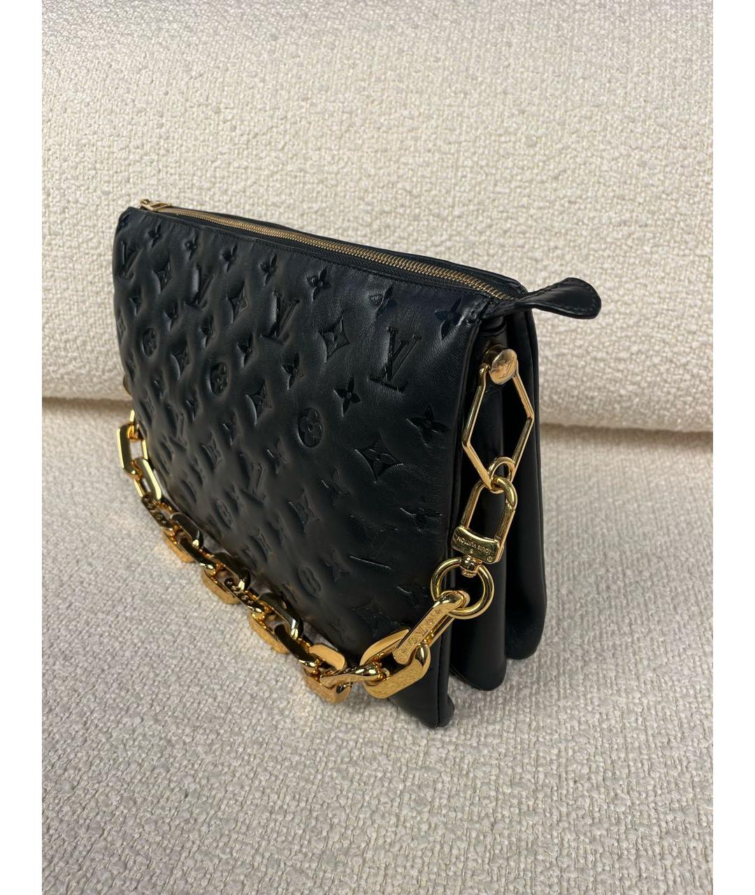 LOUIS VUITTON Черная кожаная сумка через плечо, фото 8