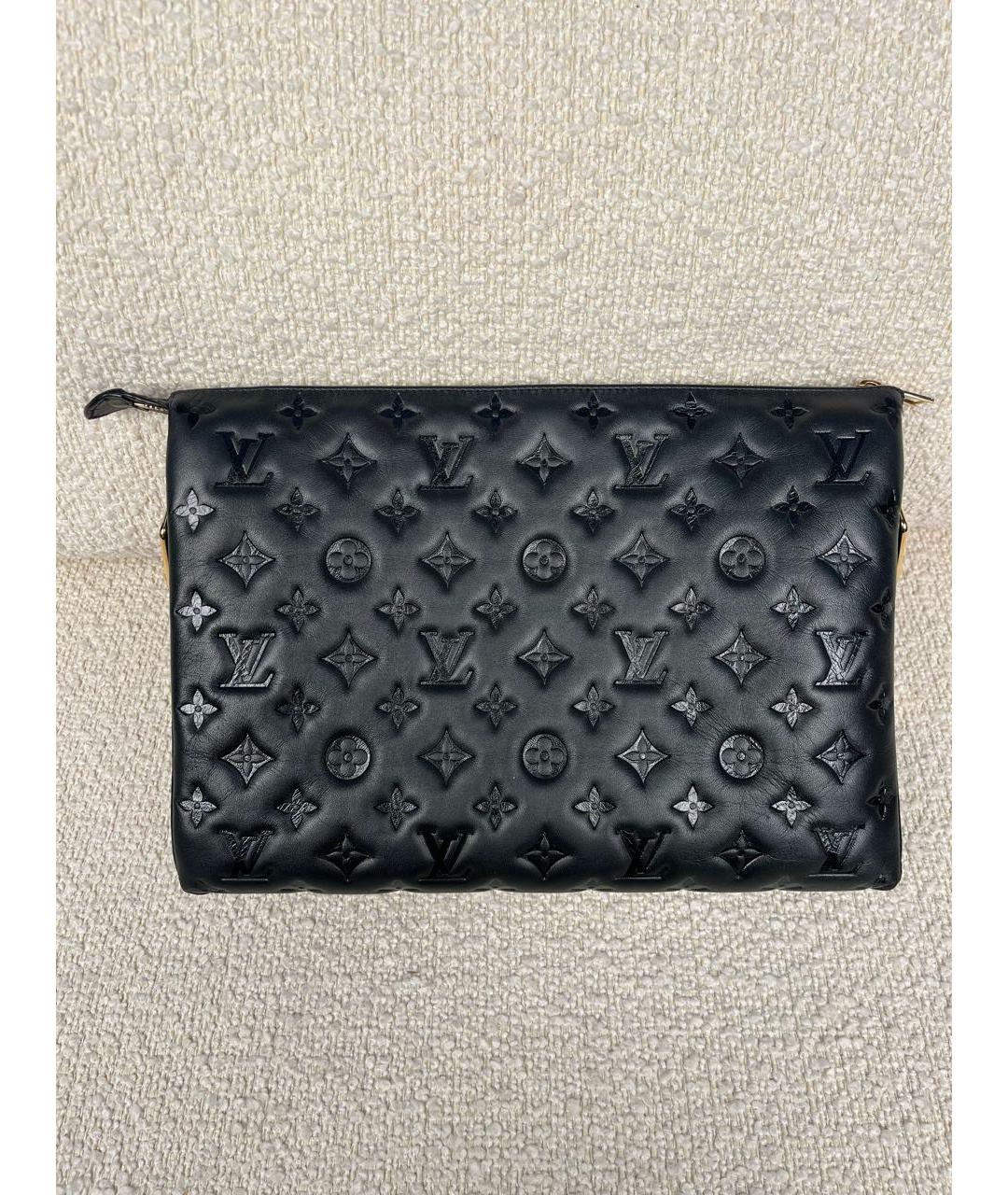 LOUIS VUITTON Черная кожаная сумка через плечо, фото 3