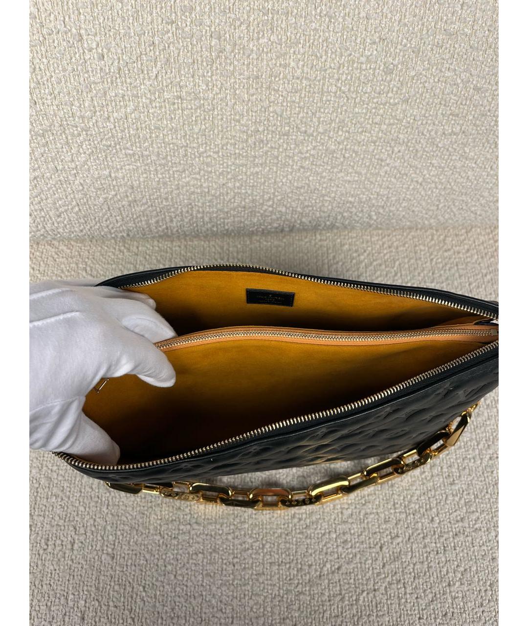 LOUIS VUITTON Черная кожаная сумка через плечо, фото 4