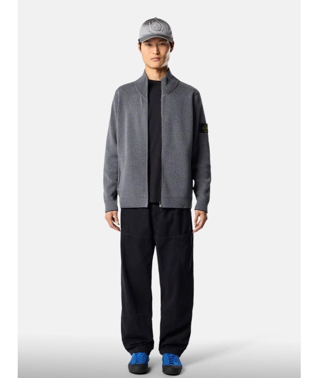 STONE ISLAND Черная хлопковая футболка, фото 5