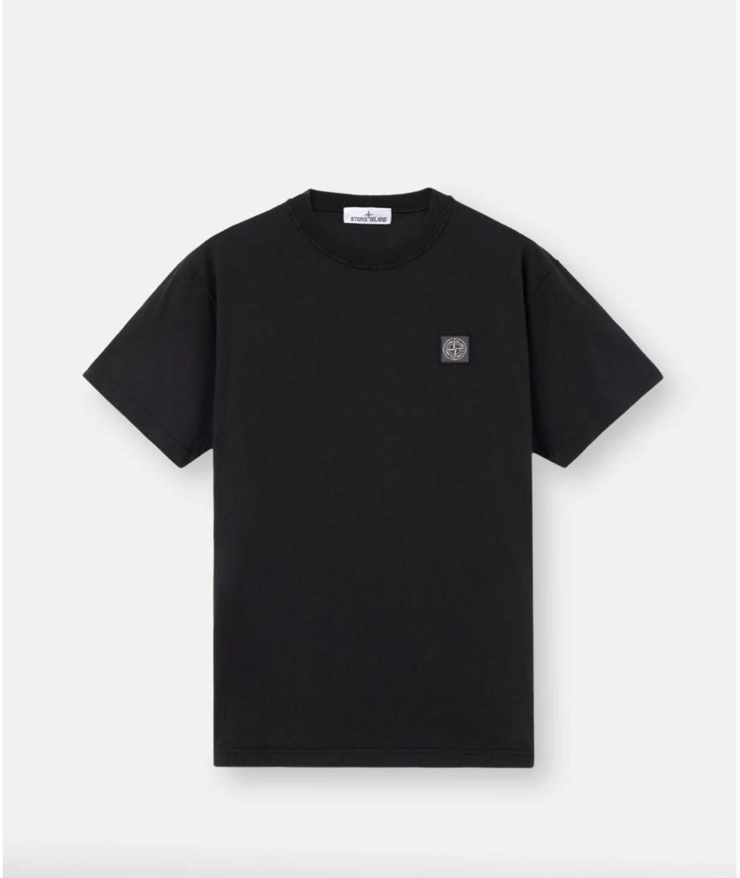 STONE ISLAND Черная хлопковая футболка, фото 6