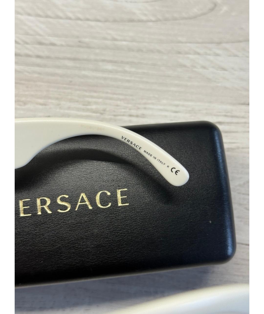 VERSACE Белые пластиковые солнцезащитные очки, фото 5