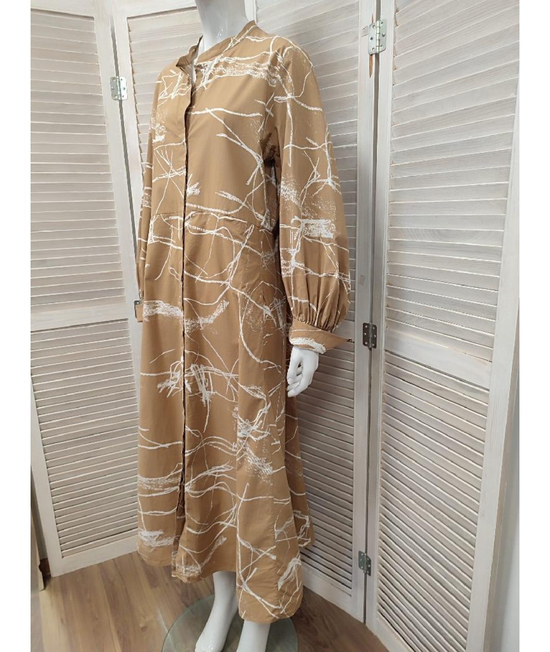 COS Бежевое хлопковое повседневное платье, фото 4