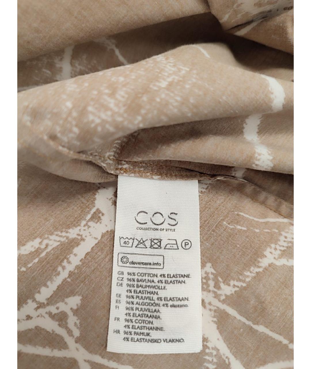 COS Бежевое хлопковое повседневное платье, фото 6
