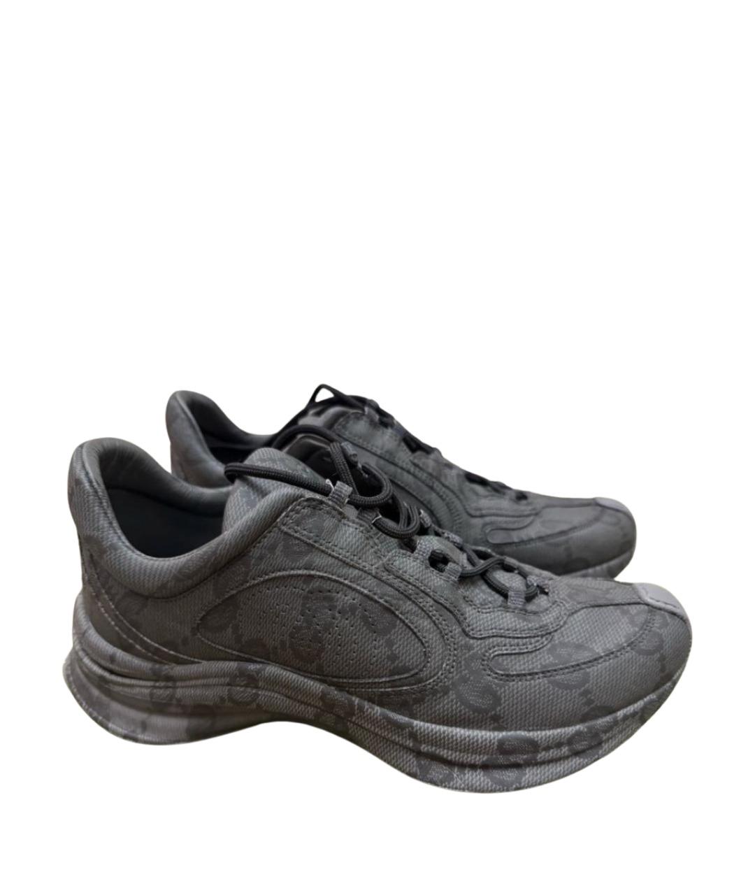 GUCCI Черные кожаные кроссовки, фото 9