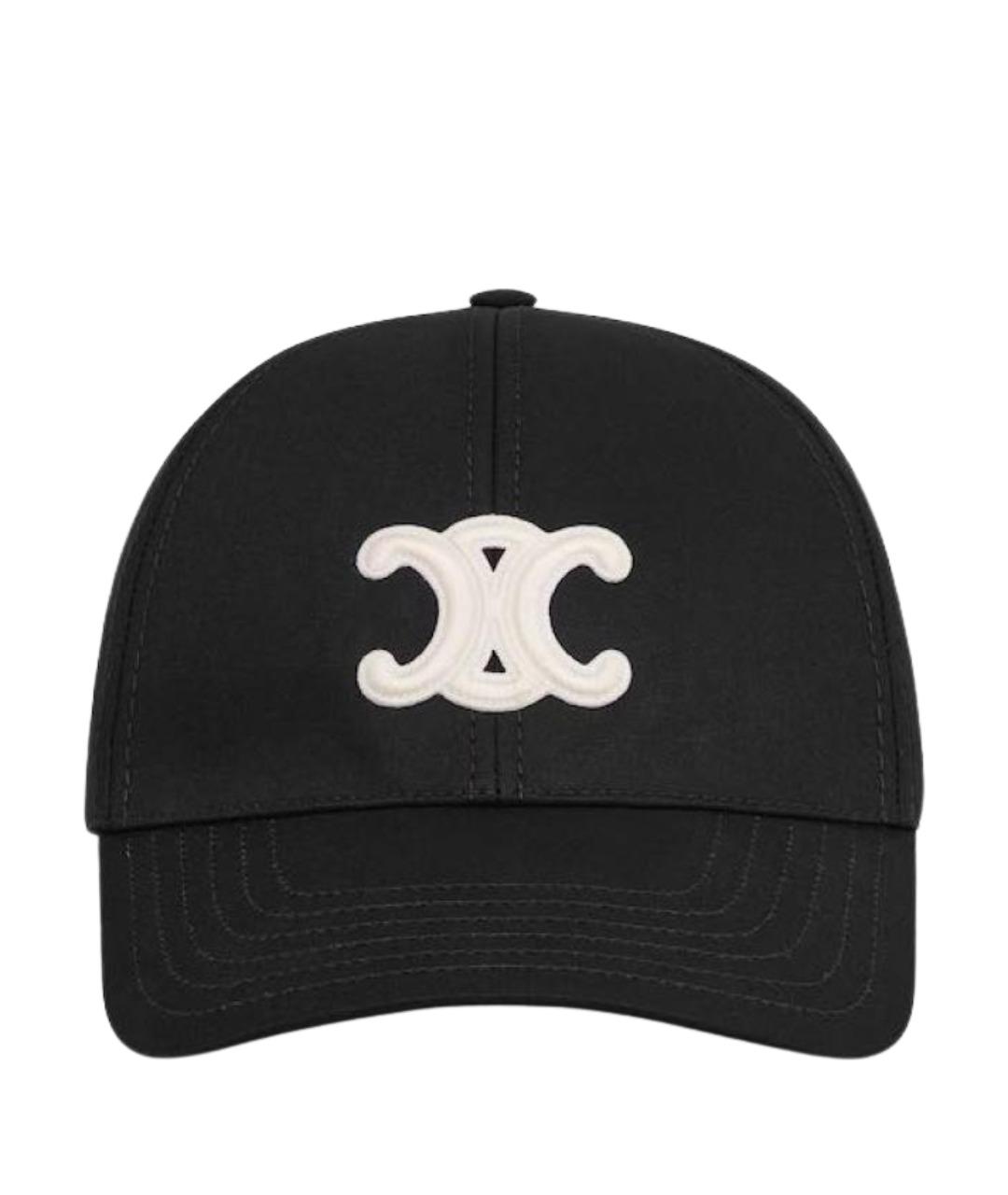 CELINE Черная хлопковая кепка, фото 1